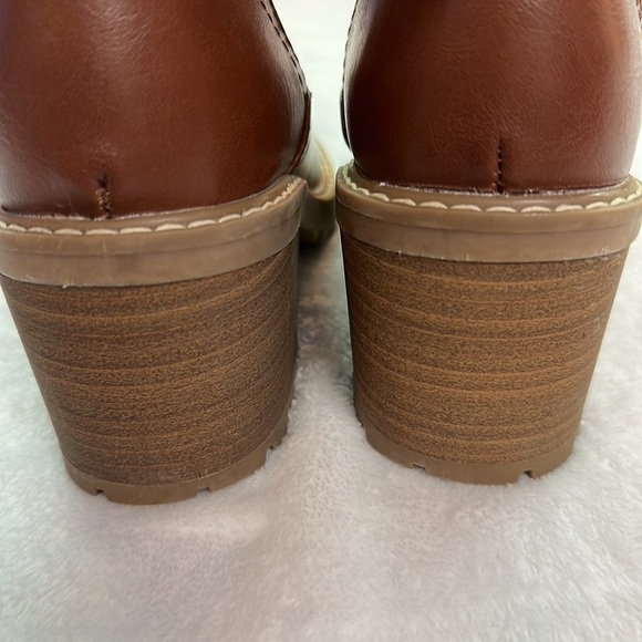 Universal Thread Womens Marla Block Heel Cognac Brown Zippered Boots Size 6 - Picture 8 of 16